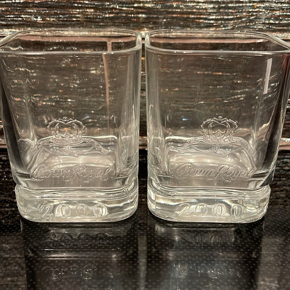 Crown Royal 2000 Y2K Rocks Glass Low Ball Man Cave Shot Glasses Man Cave Classic